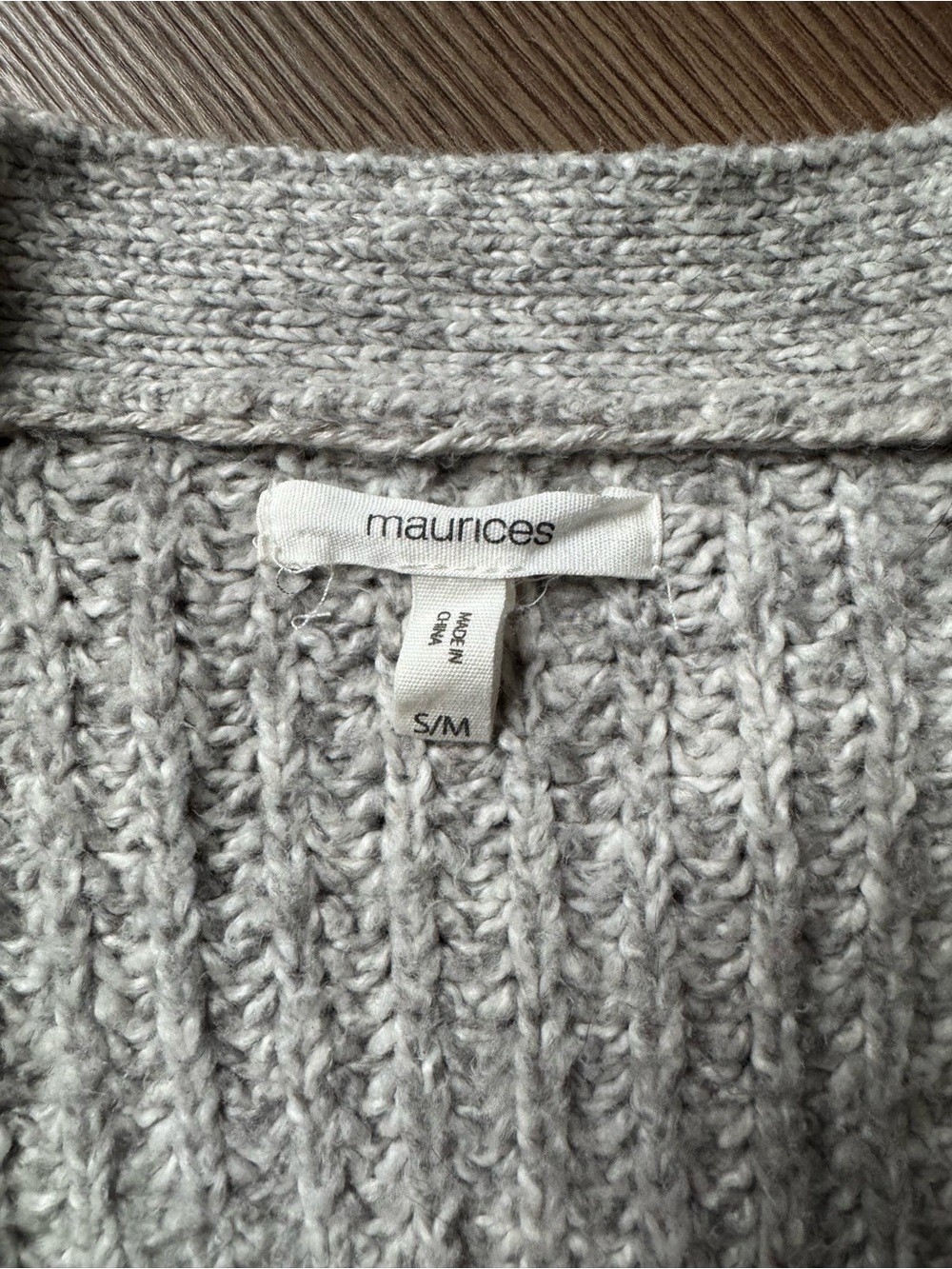 Maurices Light Beige Open-Front Ribbed Cardigan - Picture 2 of 4